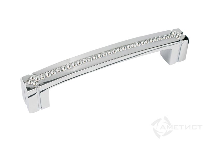 Ручки мебельные Ручка мебельная 402 м.ц.128мм замак/кристаллы хром RZ402U.128CP