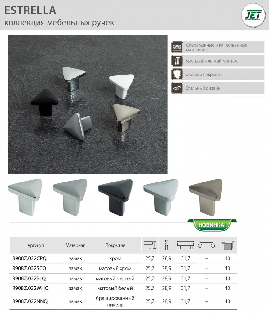 Ручки мебельные ESTRELLA