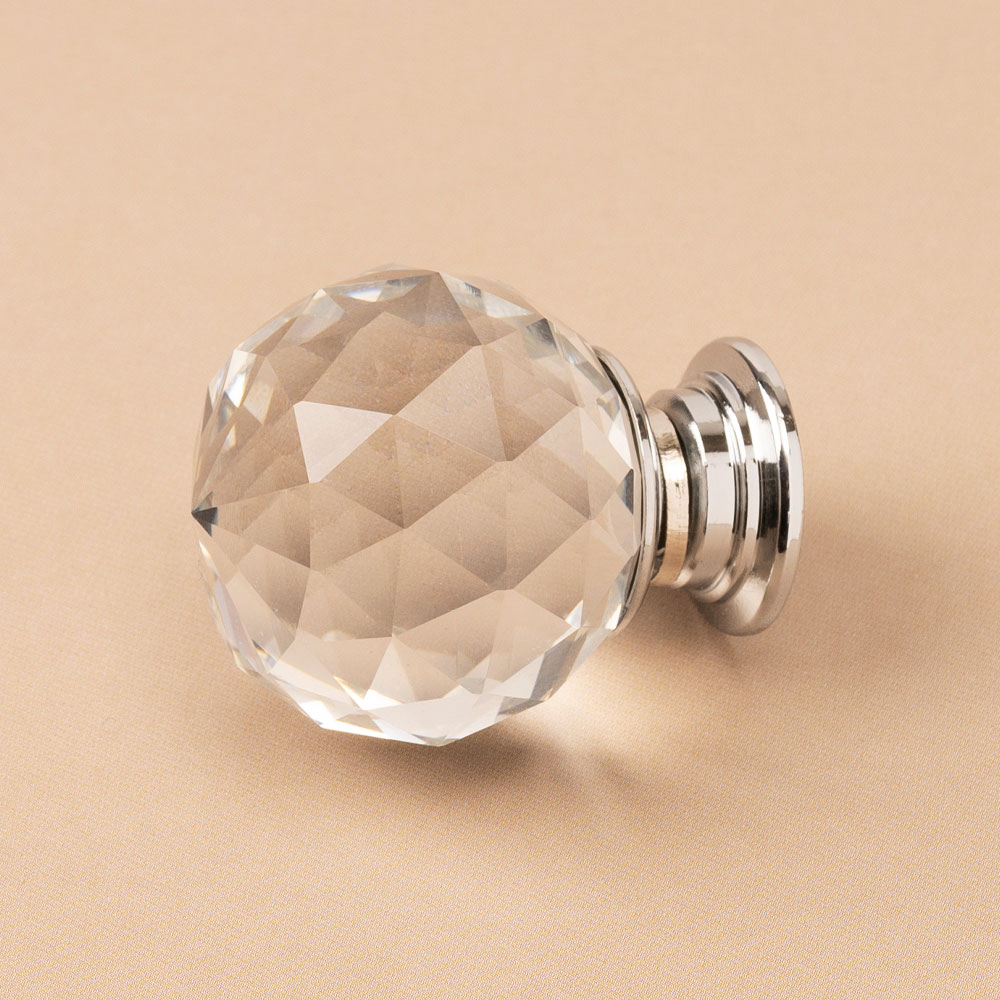 Ручки мебельные Ручка-кнопка JET 231 алюминий стекло хром R231A.021CPQ99