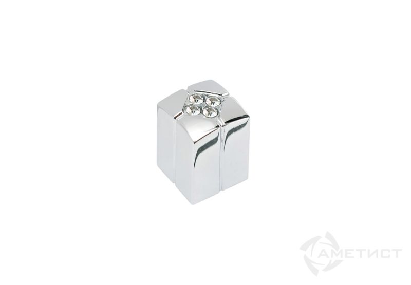 Ручки мебельные Ручка-кнопка 402 замак/кристаллы хром RZ402U.024CP