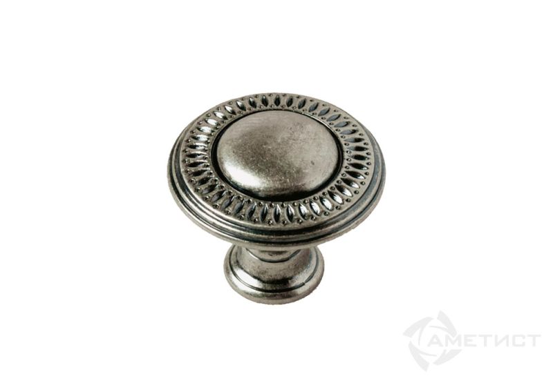 Ручки мебельные Ручка-кнопка 192 замак ант.серебро RZ192Z.029SA
