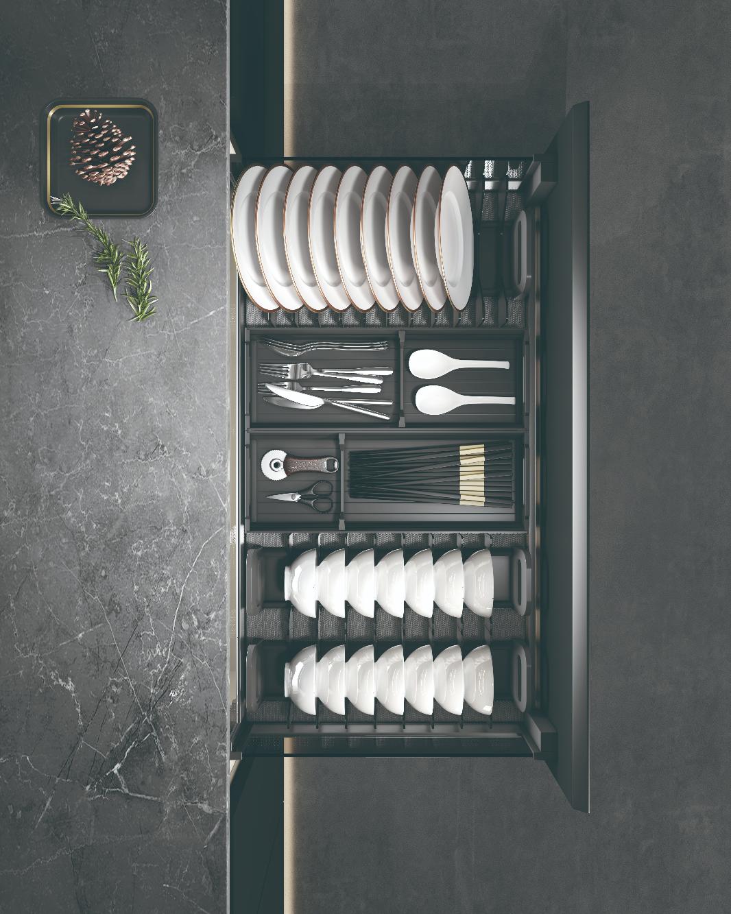 Выдвижные корзины для кухни Выдвижная корзина для посуды в нижнюю базу S101B