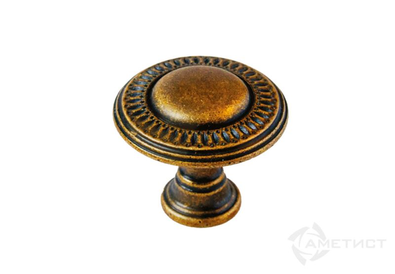 Ручки мебельные Ручка-кнопка 192 замак ант.бронза RZ192Z.029BA
