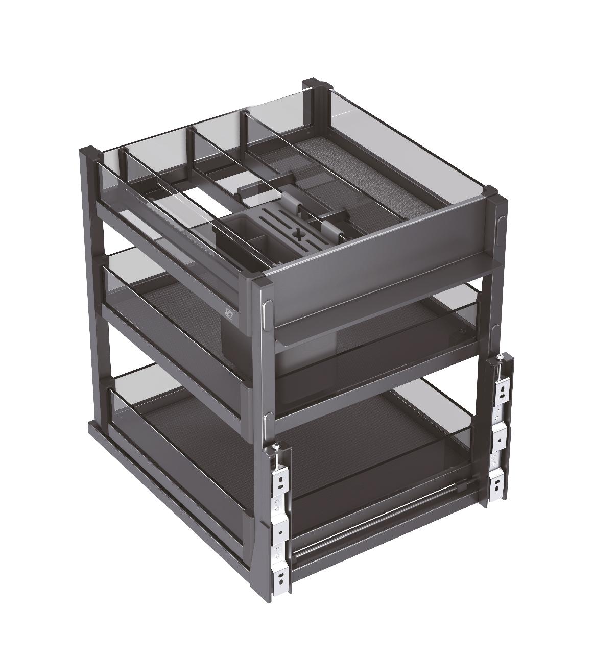 Корзина-органайзер выдвижная в ниж. базу п/в с доводчиком 450мм S104D.450GL
