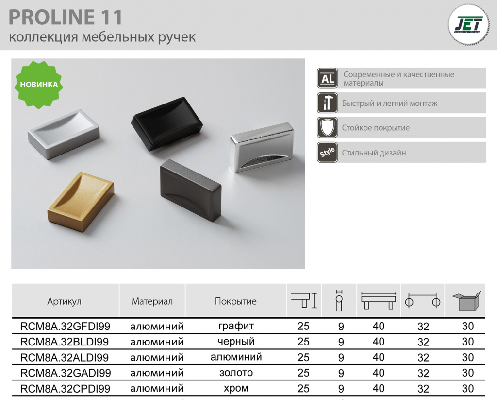 Ручки мебельные PROLINE 11