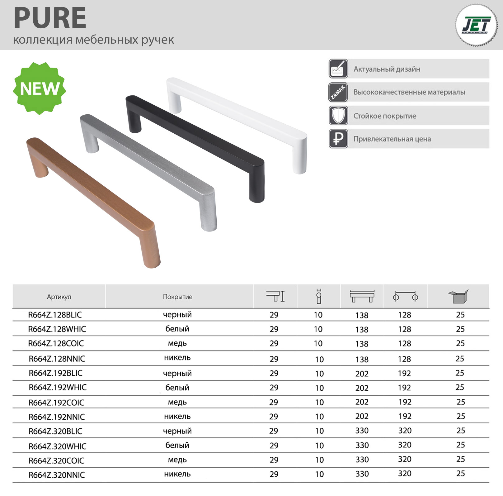 Ручки мебельные Ручки Pure 