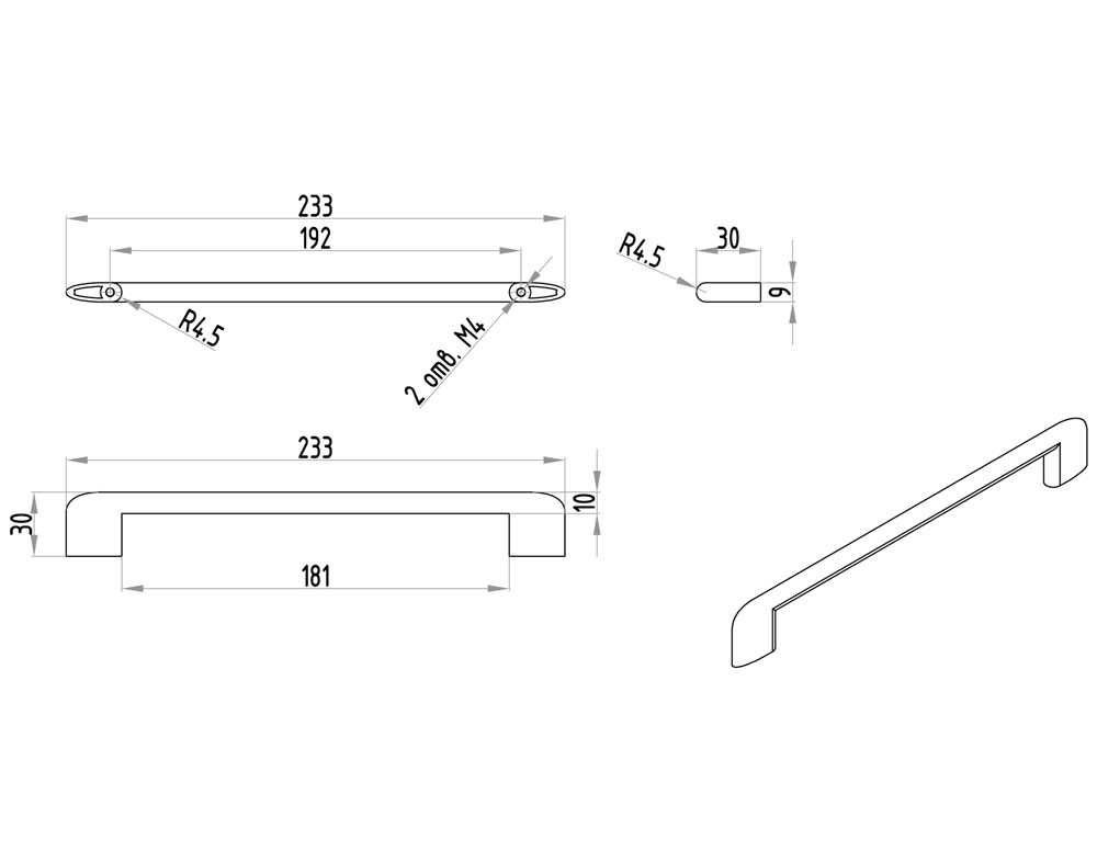 Ручки мебельные Ручка мебельная 287 м.ц.192 мм замак брашированное золото RZ287Z.192BG
