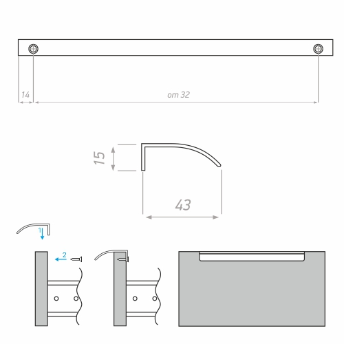 Ручки мебельные PROLINE 7