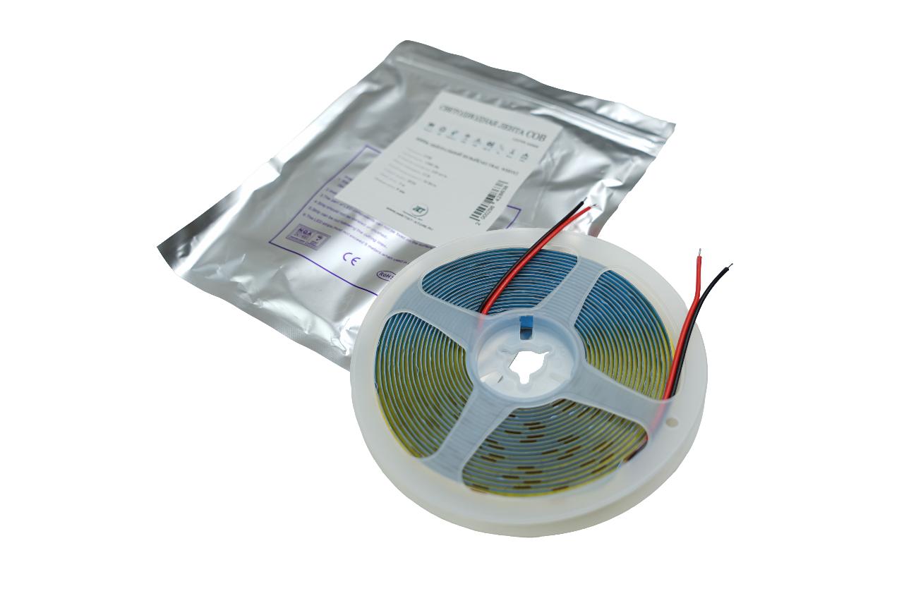 Мебельные светильники Светодиодная лента COB  ширина 8мм, 320 диодов, 12V, 5 метров, 6000K, IP20 LE270A.320CW