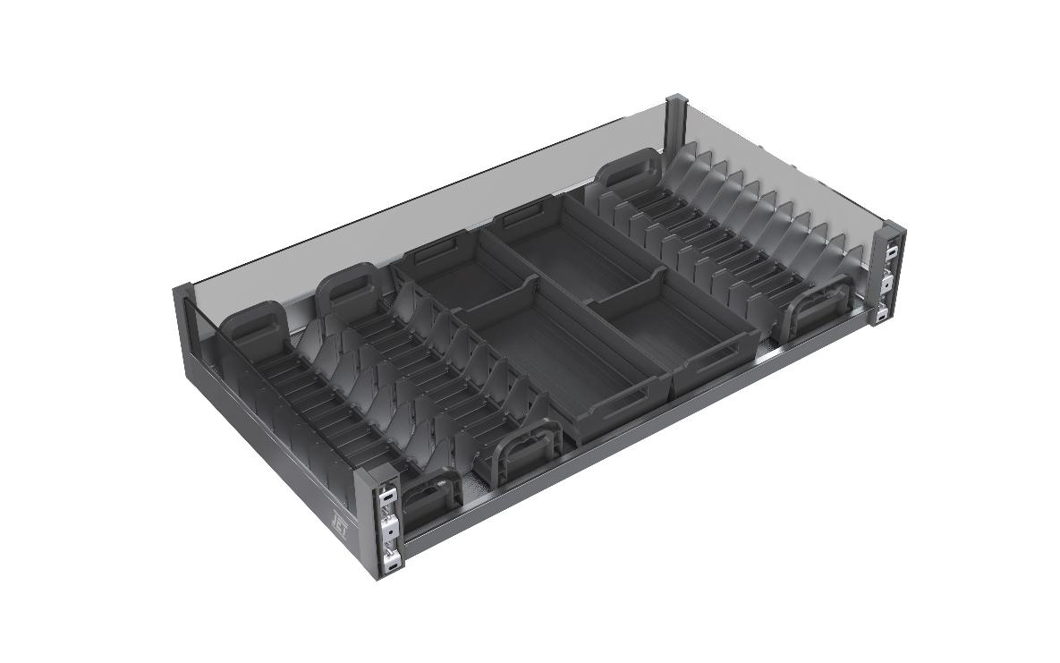 Корзина для посуды выдвижная в ниж. базу под навесной фасад п/в с доводчиком 600мм S101B.600GL