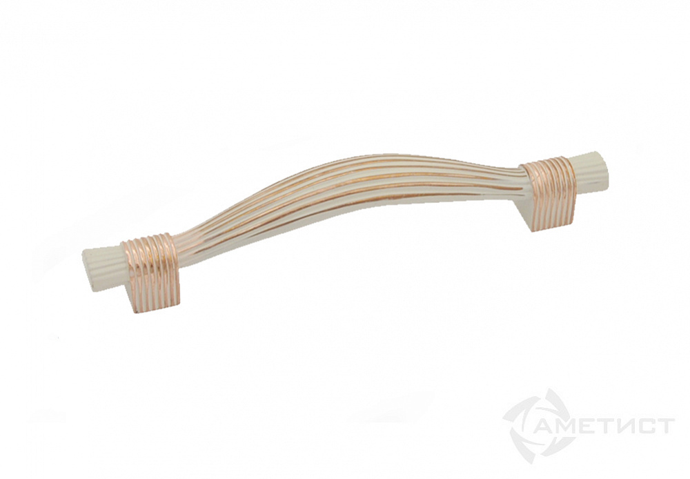 Ручки мебельные Ручка мебельная 194 м.ц 128мм замак белый глянец с золотом RQ194Z.128WG