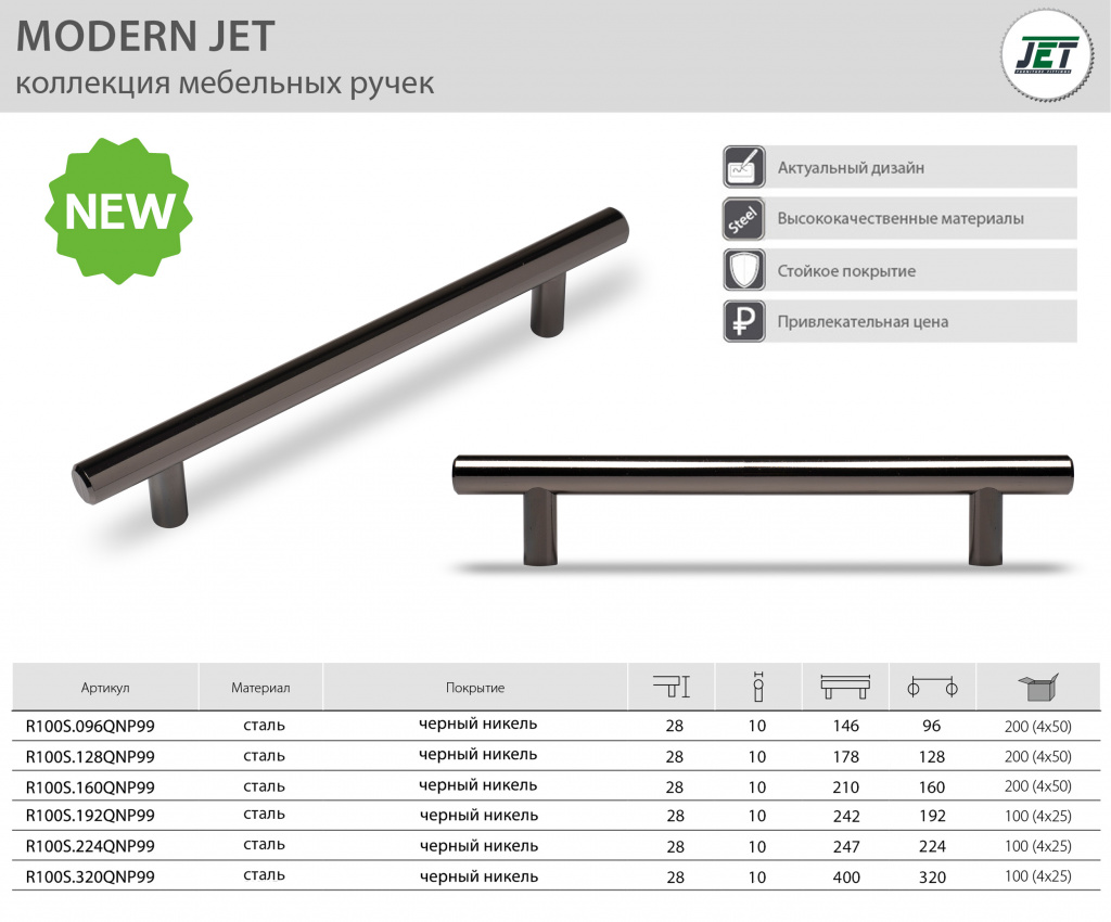 Ручки мебельные MODERN JET