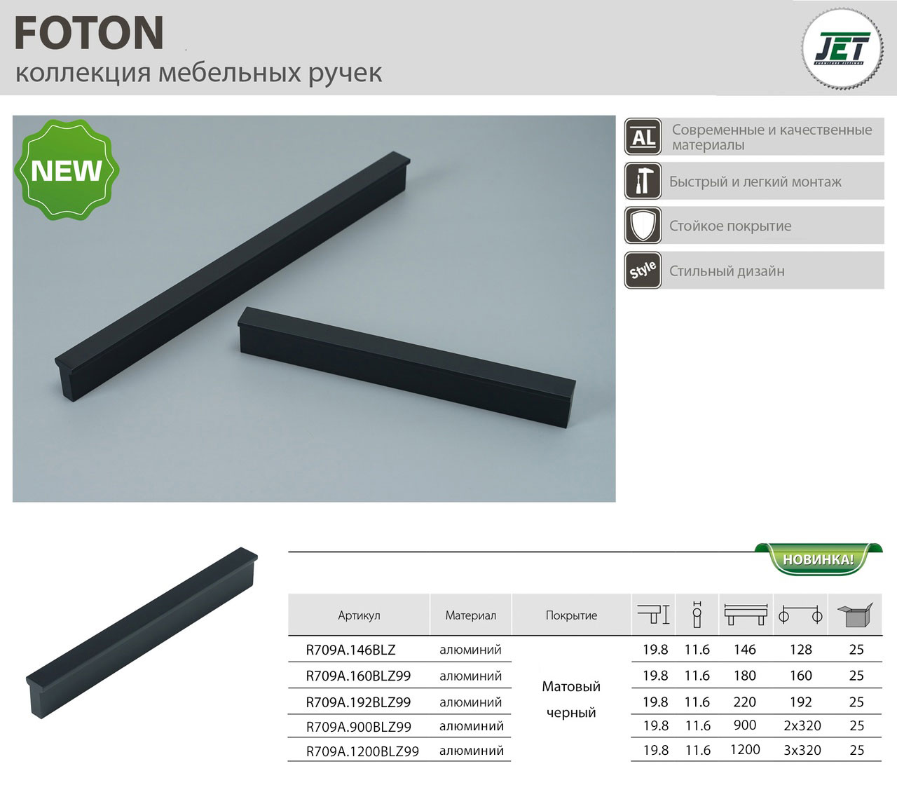 Ручки мебельные FOTON