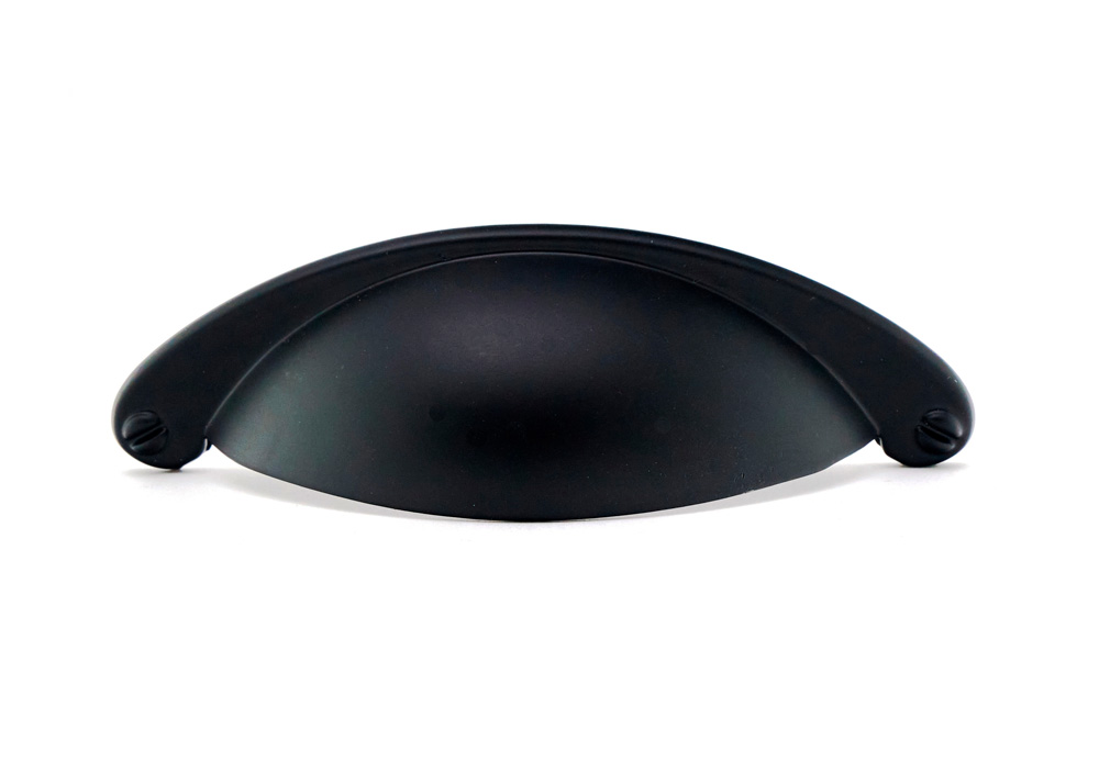 Ручки мебельные Ручка-ракушка 203 м.ц.64 мм замак черный матовый RQ203Z.064BL