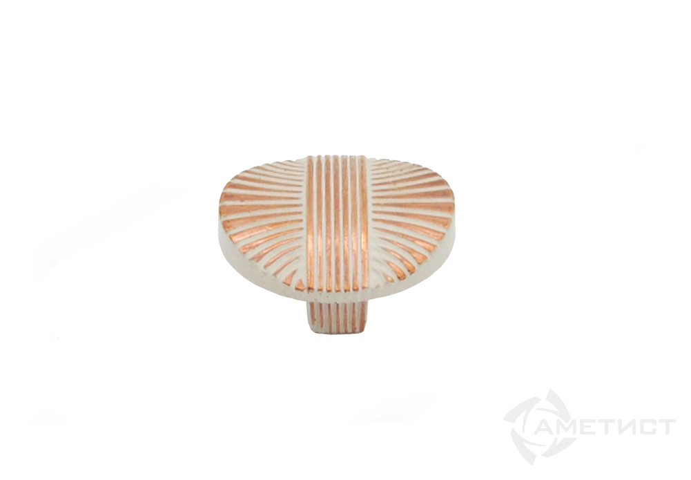 Ручки мебельные Ручка-кнопка JET 194 замак белый глянец с золотом RQ194Z.022WG99