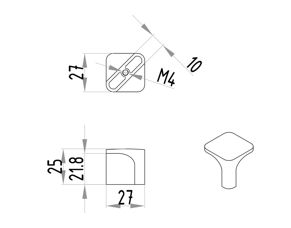 Ручки мебельные Ручка-кнопка 287 замак брашированный никель RZ287Z.022NN