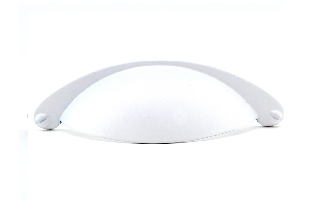 Ручки мебельные Ручка-ракушка 203 м.ц.64 мм замак белый RQ203Z.064WH