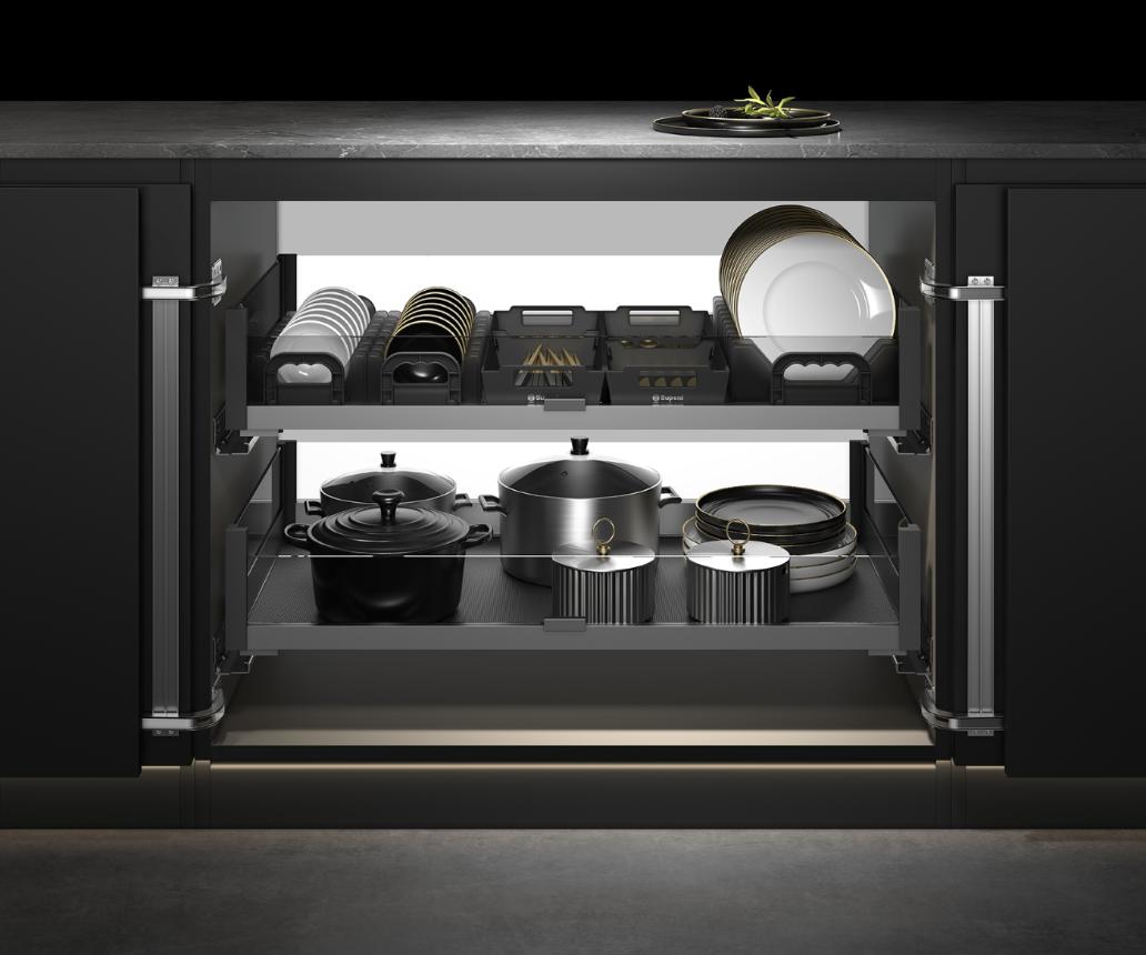 Выдвижные корзины для кухни Выдвижная корзина для посуды в нижнюю базу S101A