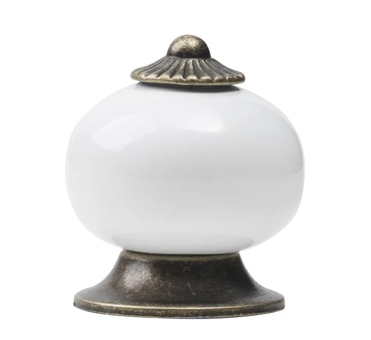 Ручки мебельные Ручка-кнопка JET 212 замак/керамика бронза R212J.025BAQ99