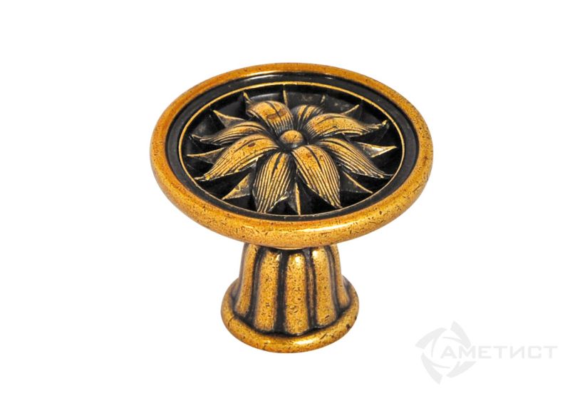 Ручки мебельные Ручка-кнопка 191 замак ант.бронза RZ191Z.029BA