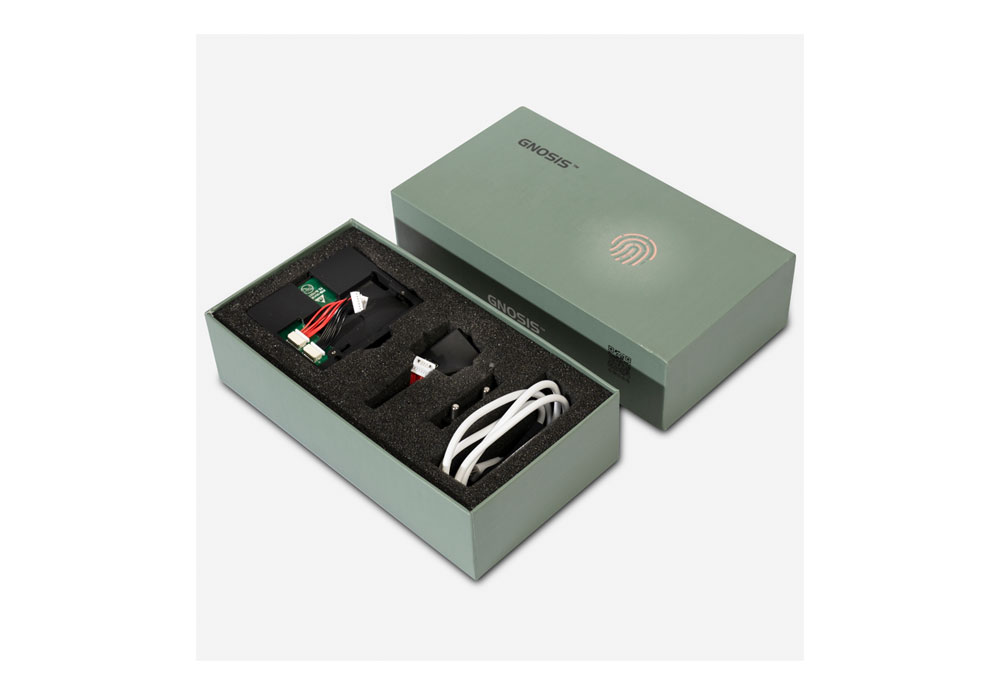 Ручки мебельные Биометрическая ручка-кнопка с замком G04, черный матовый R04G.BLI