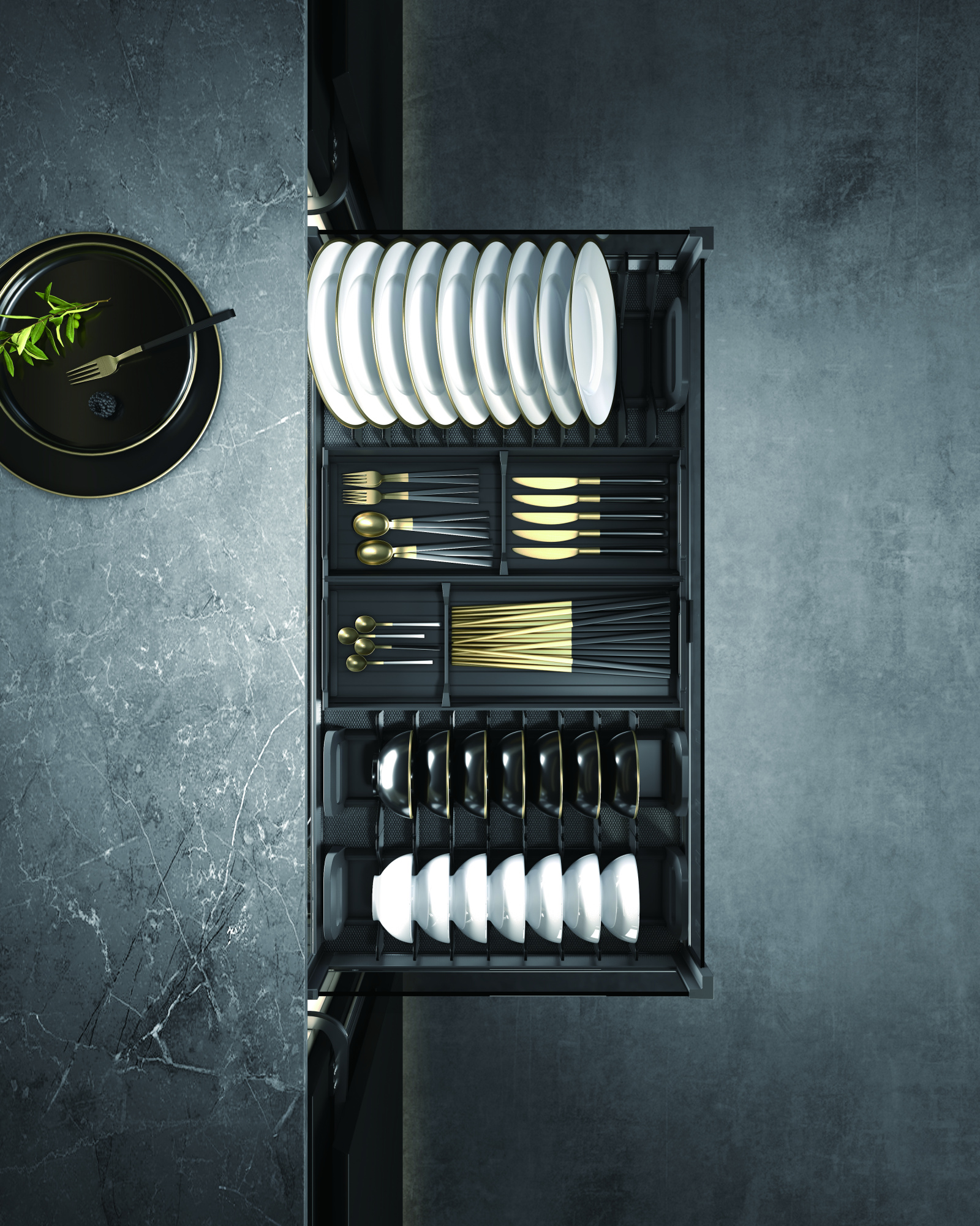 Выдвижные корзины для кухни Выдвижная корзина для посуды в нижнюю базу S101A