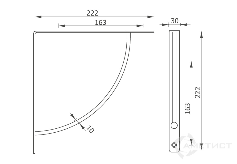 Полкодержатели Полкодержатель угловой 207W сталь хром PW207S.222CP