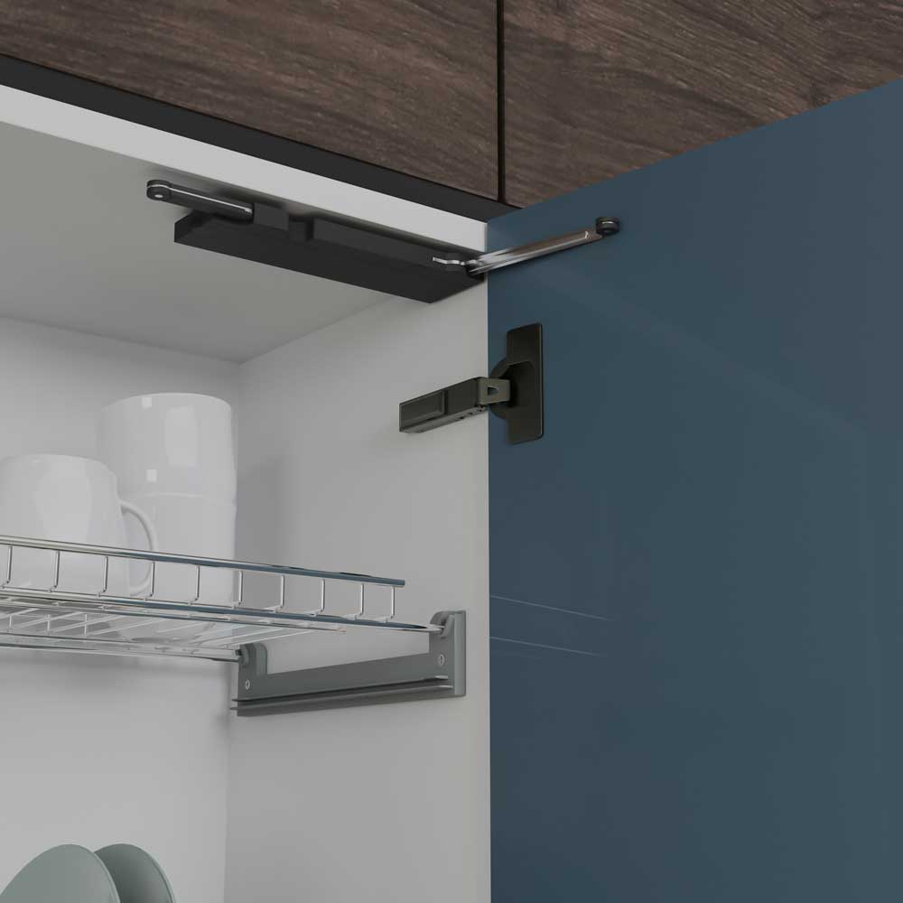 Системы отталкивания и амортизаторы Механизм открытия фасада от нажатия JET TOUCH Mini, стандартный, нагрузка до 7,5кг, чёрный M100L.7.5BL