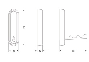 Крючки Крючок мебельный 261 однорожковый замак графит C261Z.001GFWS