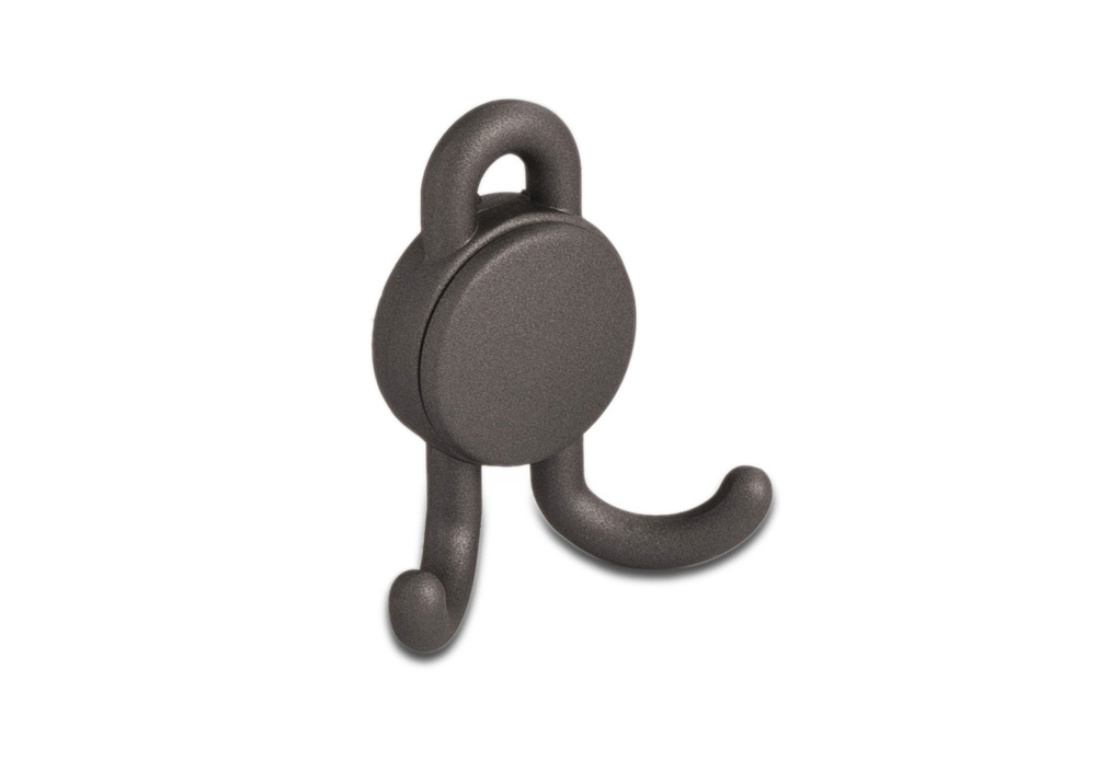 Крючки Крючок мебельный 321 двухрожковый замак графит C321Z.002GFQ