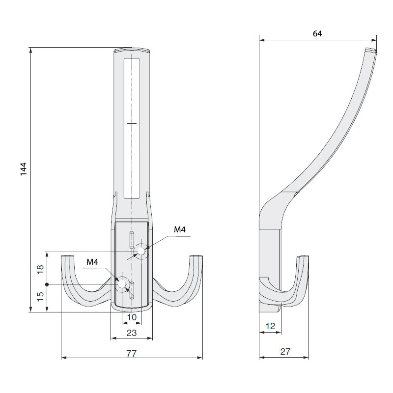 Крючки Крючок мебельный JET 397 трехрожковый замак черный черный RZ397Z.003BL.BL99
