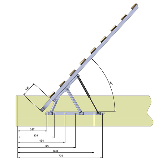 Ортопедические основания и механизмы подъема Мех. трансформации Механизм подъема кровати Летто VF (Ам)