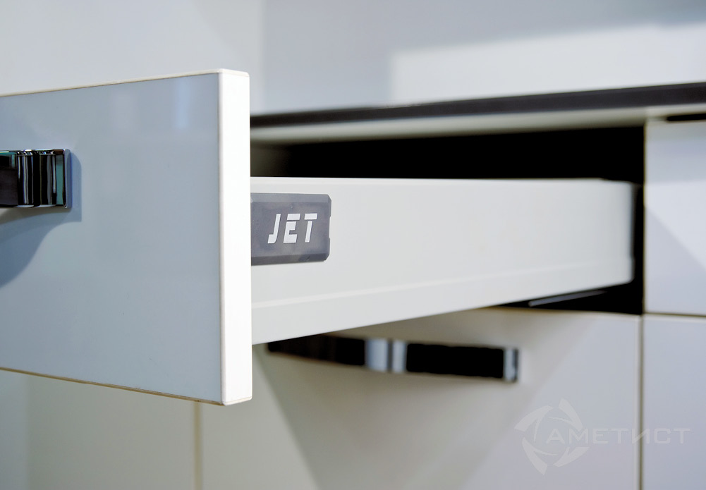 Ящик JETBOX PLUS H80 Двустенный металлический ящик 216 H80мм L350мм серый BR216A.350PG kit