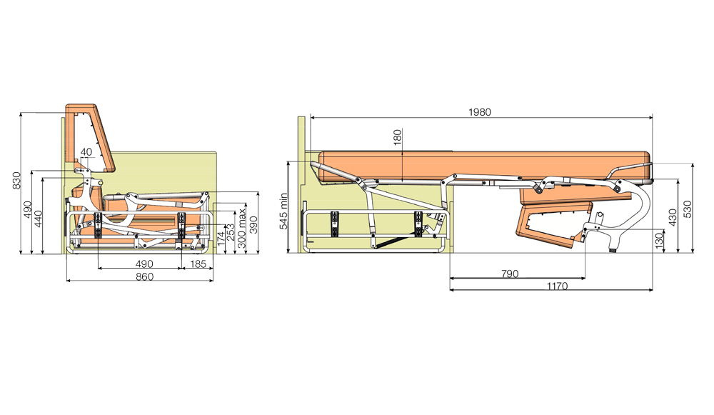 Механизмы трансформации диванов ОТЕЛЛО NEXT H18
