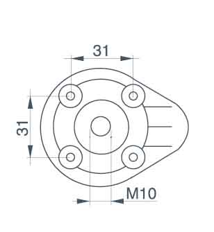 Опоры Опора регулируемая для кухни 205D H115-170мм крепл. на пробке FU205D.170BL