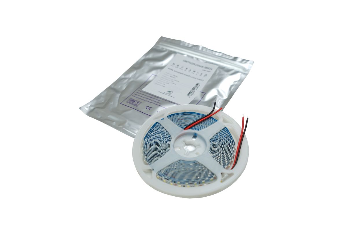 Светодиодная лента ширина 5мм 2835 120 диодов, 12V, 5 метров, 6000K, IP20 LE260A.120CW