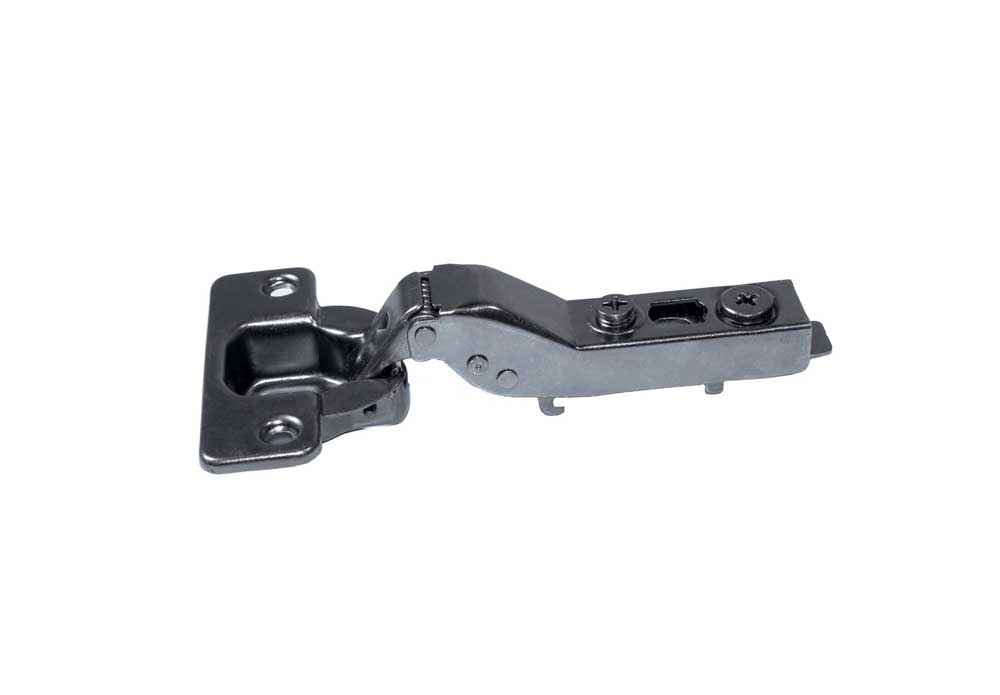 Петли мебельные Петля JETLine clip-on D35мм с доводчиком для полунакладных дверей, чёрный никель H800B.100BLJU