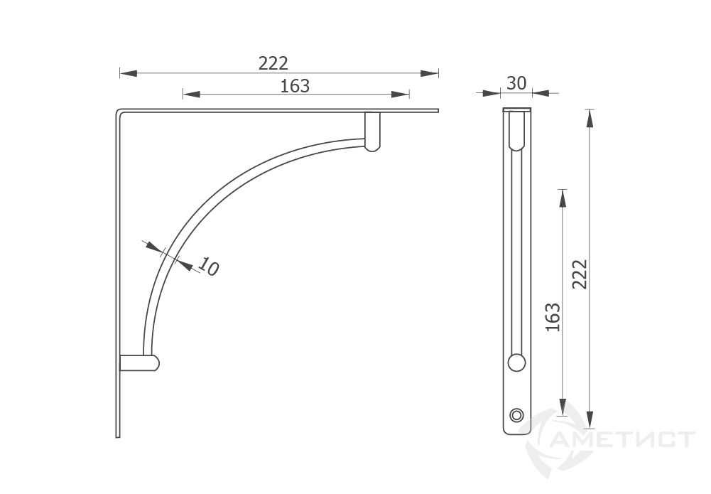 Полкодержатели Полкодержатель угловой 206W сталь хром PW206S.222CP