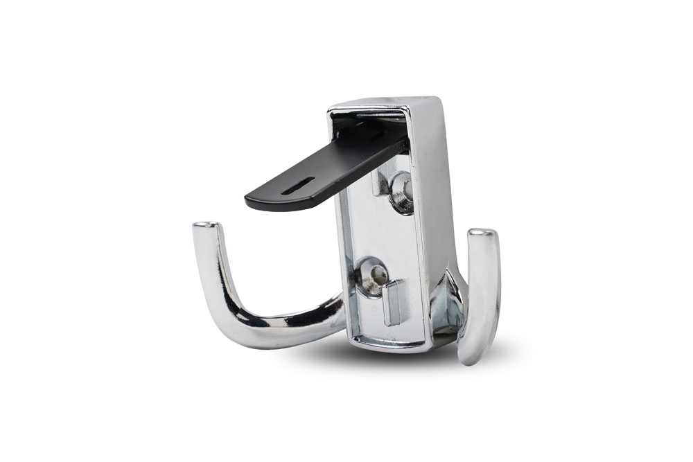 Крючки Крючок мебельный 397 двухрожковый замак хром черный RZ397Z.002CP.BL
